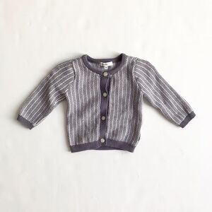 Noppies gray/white cardigan EUC 56(1-2 months)